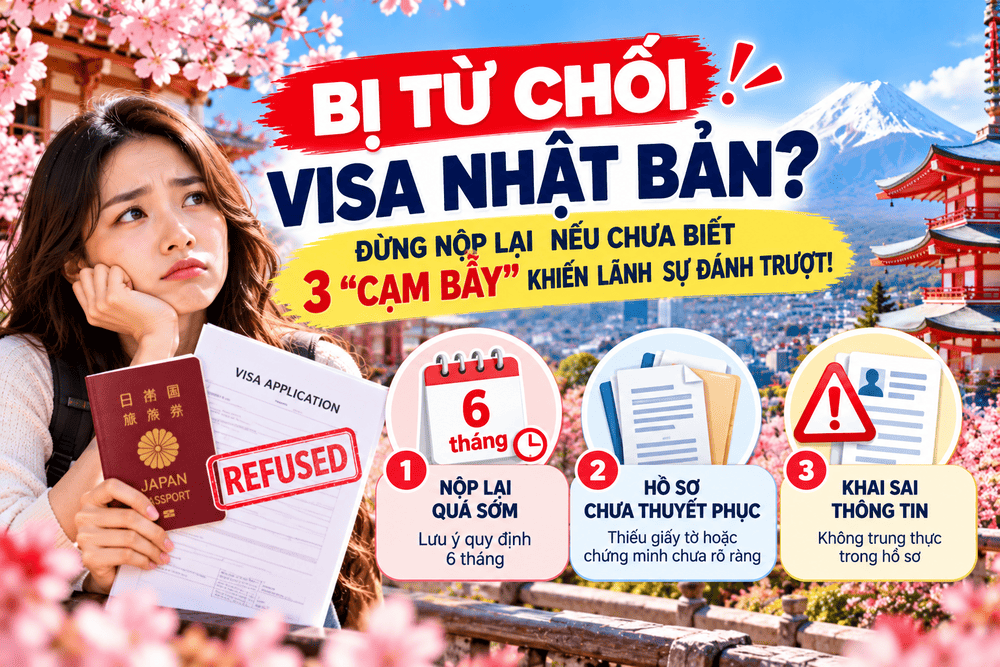 BỊ TỪ CHỐI VISA NHẬT BẢN: ĐỪNG NỘP LẠI NẾU CHƯA BIẾT 3 “CẠM BẪY” KHIẾN LÃNH SỰ ĐÁNH TRƯỢT!